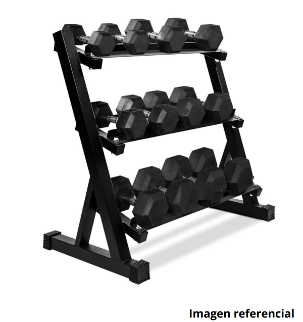 SET DE 6 PARES DE MANCUERNAS HEXAGONALES CON RACK