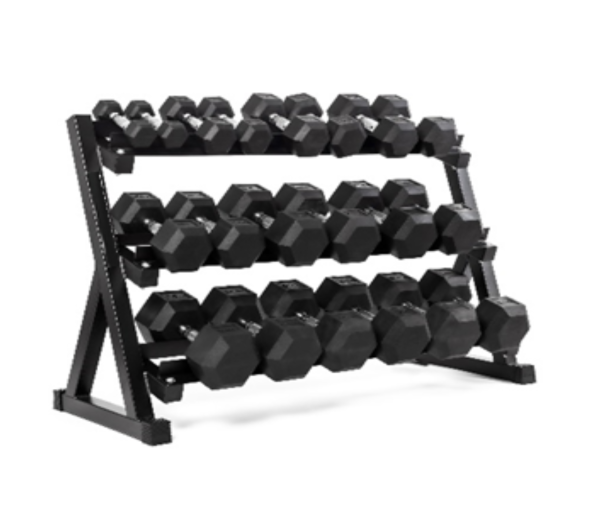 SET DE 10 PARES DE MANCUERNAS HEXAGONALES CON RACK